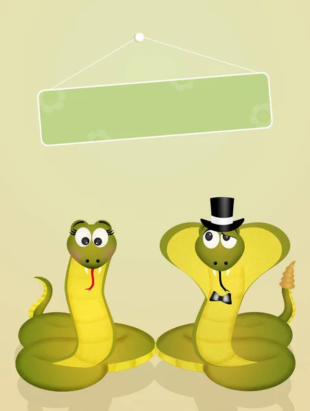 Illustration Der Hochzeit Der Schlangen — Stockfoto