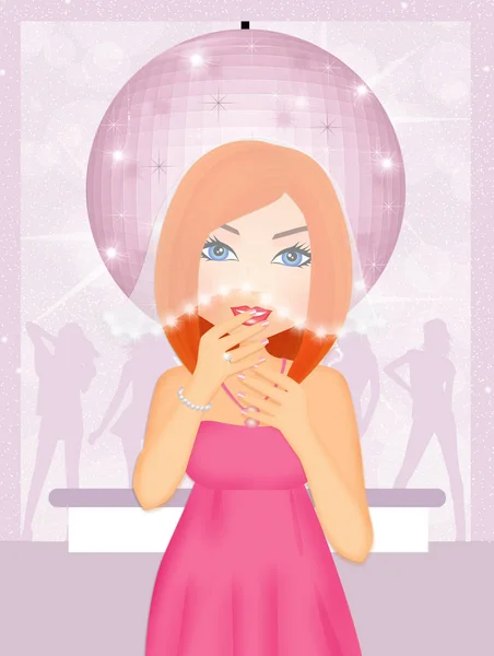 Illustration Bachelorette Girl Disco — Stock Photo, Image