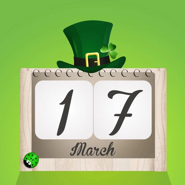 Ilustración Calendario Para Día San Patricio —  Fotos de Stock