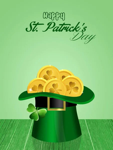 Απεικόνιση Του Saint Patrick Ημέρα Καρτ Ποστάλ — Φωτογραφία Αρχείου