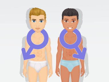 iki homoseksüel erkekler çift çizimi