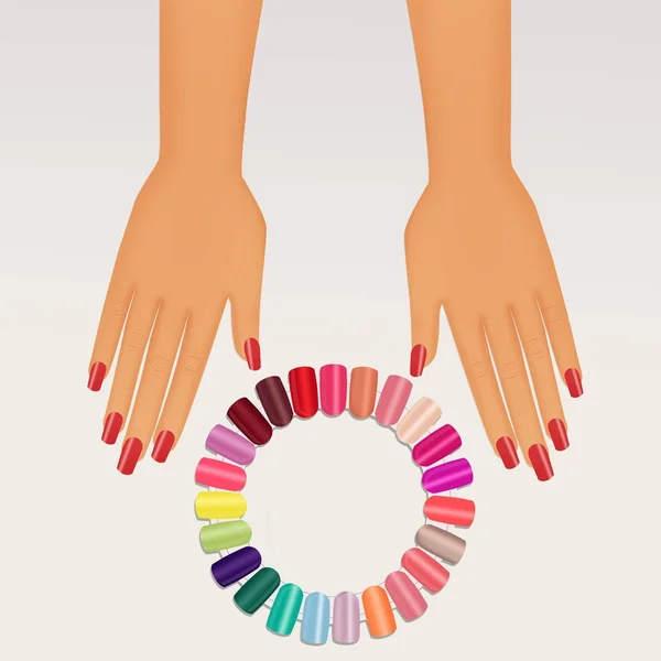 illustration of various colors of nail varnish