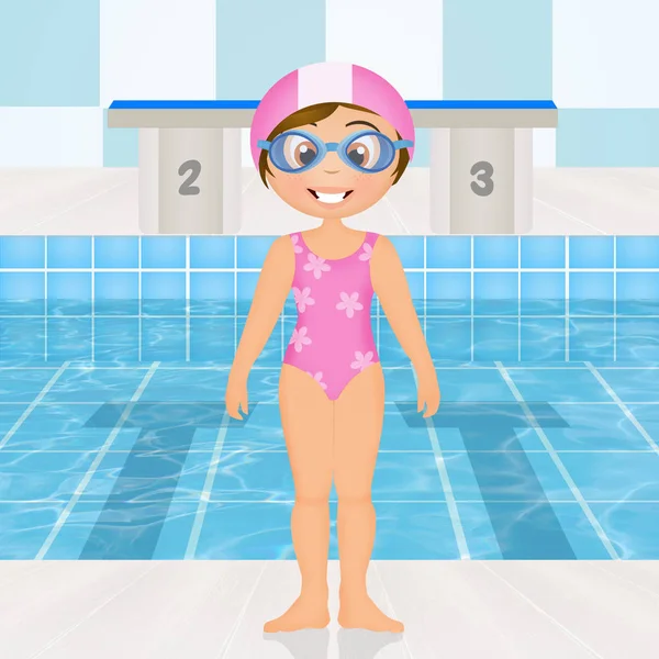Illustration Von Schwimmkursen Für Kinder — Stockfoto