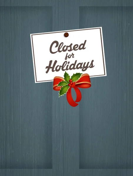 Illustration Closed Holidays Sign Door — Stock Photo, Image