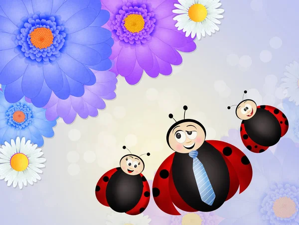 Illustration Ladybug Tie Fathers Day — Stock Photo, Image