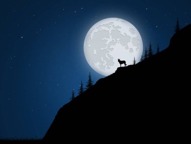 wolf halat ay ışığında üzerinde gösterimi