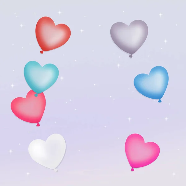 Illustration Hearts Balloons — Stock Photo, Image