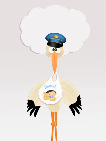 Illustration Stork Baby — Stock Photo, Image