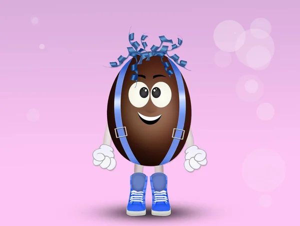 Cute Chocolate Egg Funny Face — Stock Photo, Image