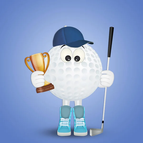 Grappig Illustratie Van Golfbal — Stockfoto