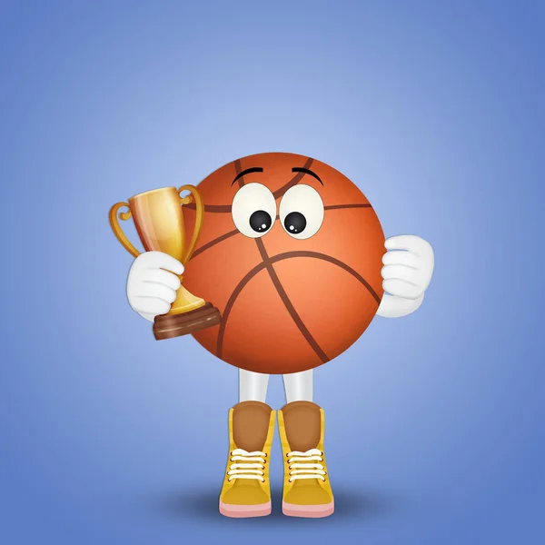 Divertente Illustrazione Della Palla Basket — Foto Stock