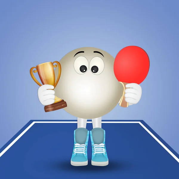 Grappig Illustratie Van Ping Pong Bal — Stockfoto