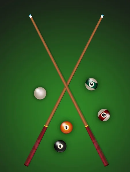 Illustration Boules Billard Sur Table — Photo