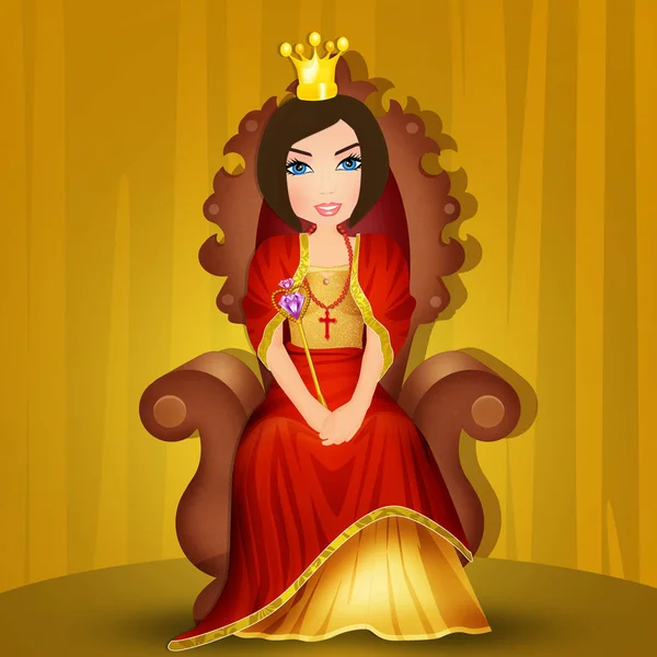 Queen Seated Throne — Stock Photo, Image