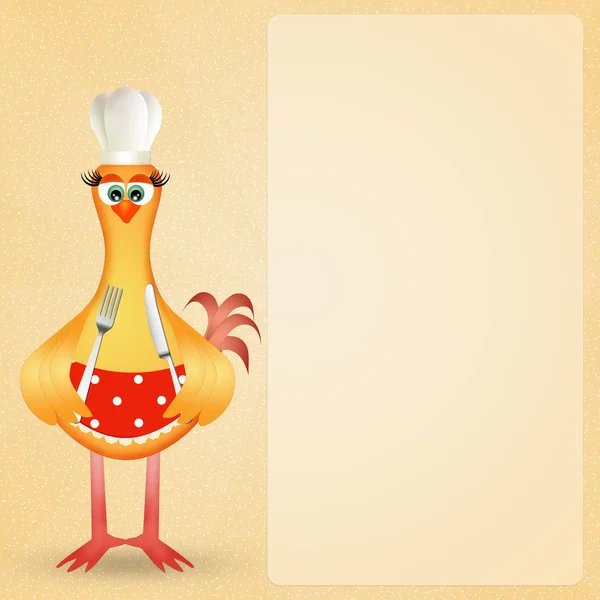 Tavuk Aşçı Çizimi — Stok fotoğraf