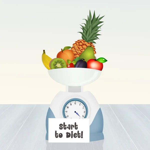 Illustration Start Till Diet — Stockfoto