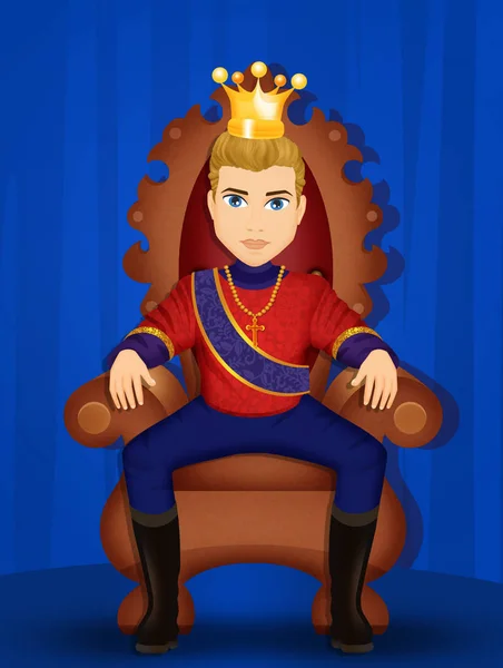 illustration of king on throne