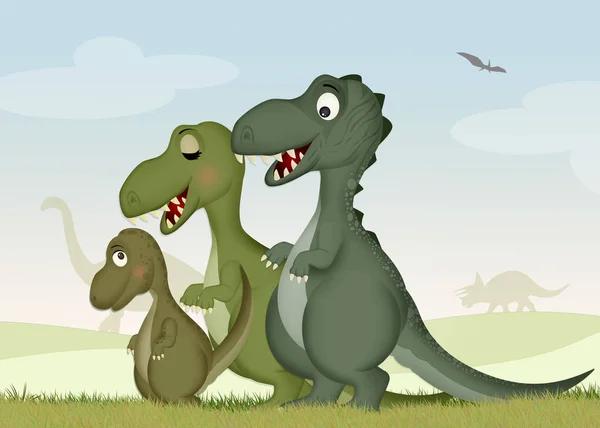 Illustrazione Della Famiglia Dinosauri — Foto Stock