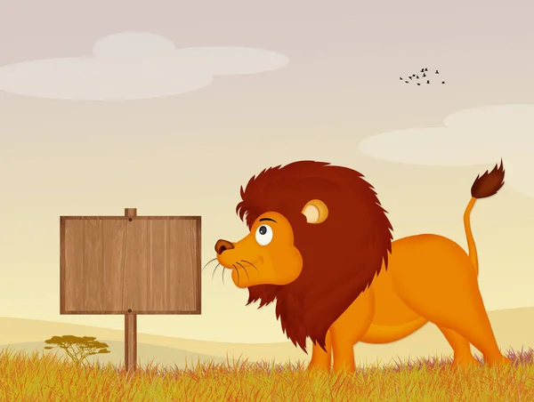 Illustration Lion Dans Jungle — Photo