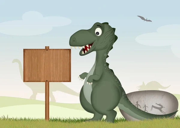 Divertente Illustrazione Dinosauro Preistorico — Foto Stock