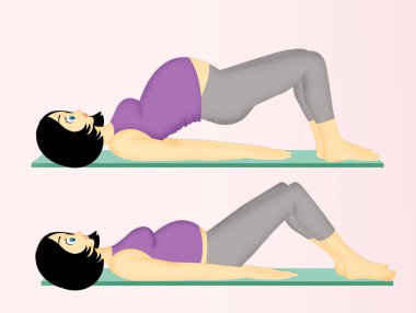 Yoga for pregnant women clipart