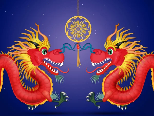 illustration of Chinese new year dragon