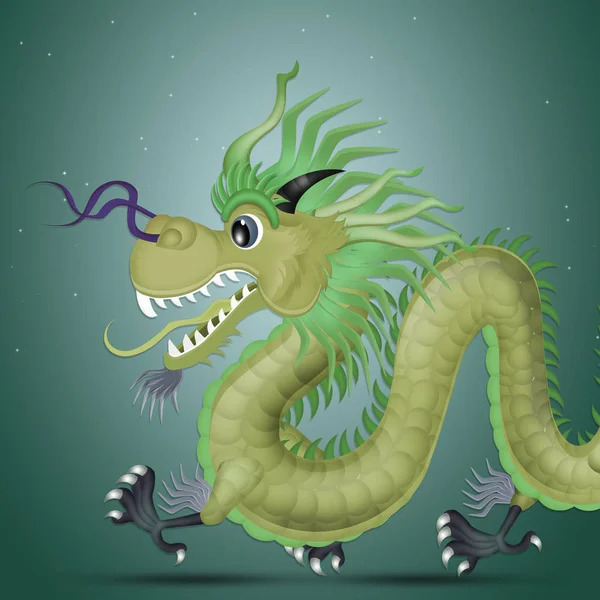 Ilustração Máscara Dragão Chinês — Fotografia de Stock
