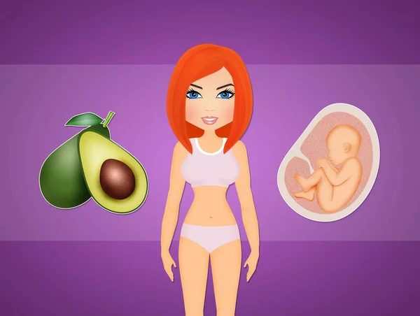 Illustration Avocado Good Fetus — Stock Photo, Image