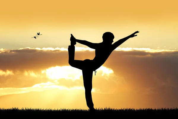 Yoga al tramonto — Foto Stock