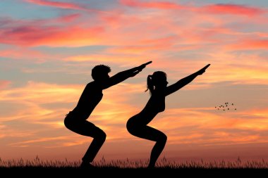 Yoga iki illüstrasyon