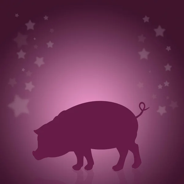 豚のシルエットのイラスト — ストック写真