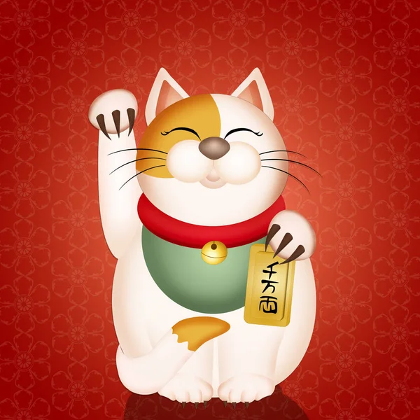 Maneki Neco Γάτα Της Ιαπωνικής Τύχης — Φωτογραφία Αρχείου