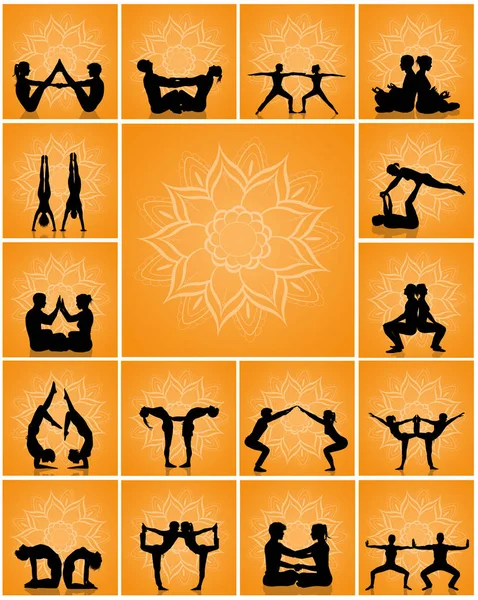 Illustration Various Yoga Poses — Stock Photo, Image