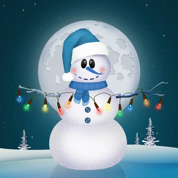 Εικονογράφηση Χιονάνθρωπος Χριστούγεννα — Φωτογραφία Αρχείου