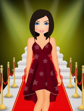 kırmızı halı illüstrasyon