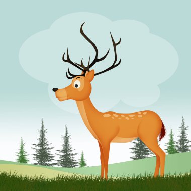 ormandaki geyik çizimi