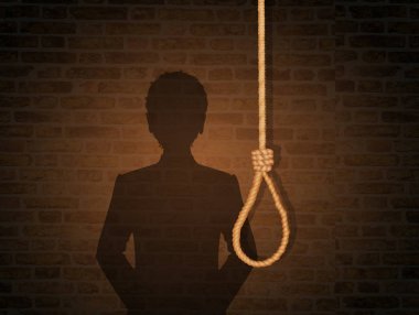 depresif adam çizimi intiharı düşünüyor