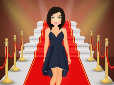 kırmızı halı illüstrasyon