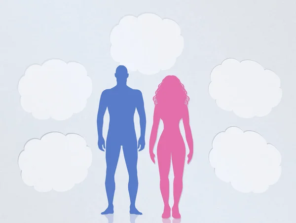 Couple Silhouette Comic — Stock Photo, Image