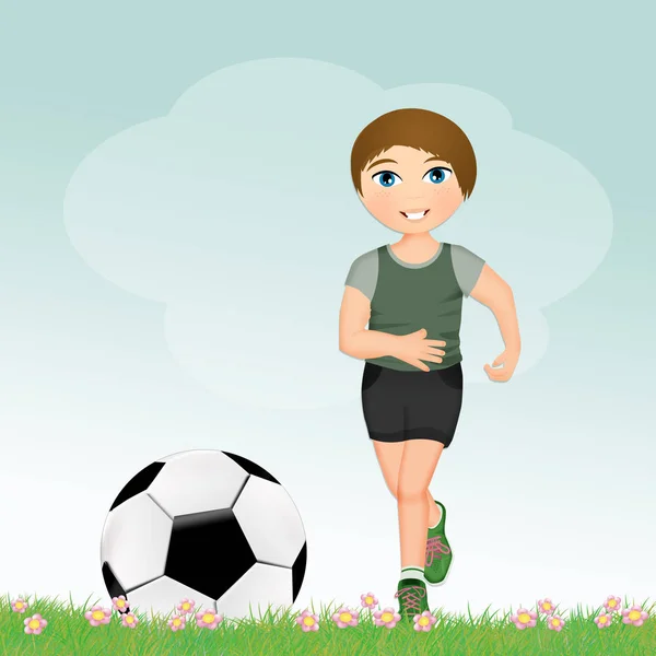 Çocuk Oyun Futbol Illüstrasyon — Stok fotoğraf