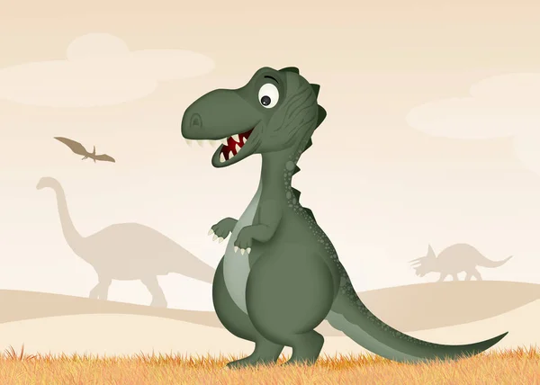illustration of funny dinosaur