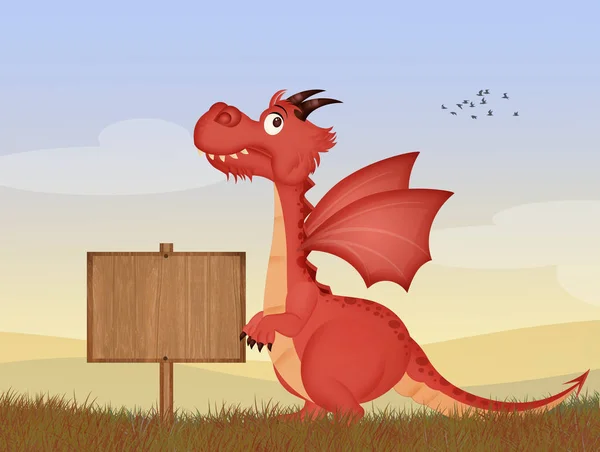 illustration of funny red dragon