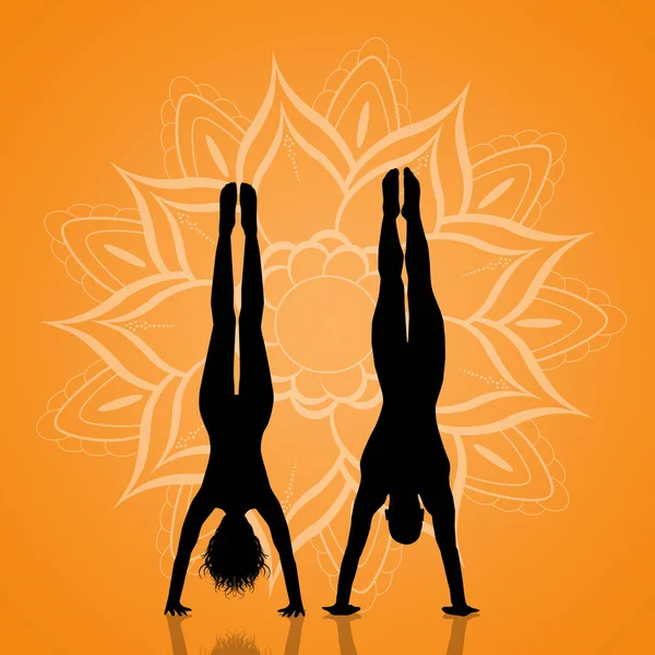 Illustration Yoga Couple Pose — Stock Photo, Image