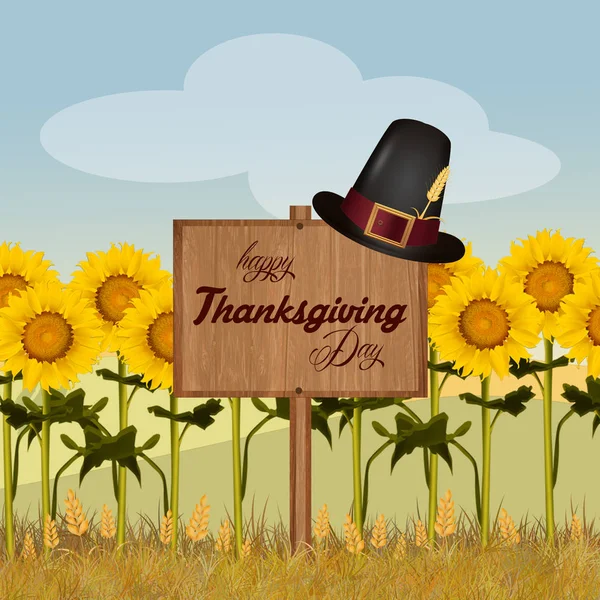 Illustratie Van Happy Thanksgiving Day — Stockfoto