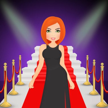 kırmızı halı illüstrasyon