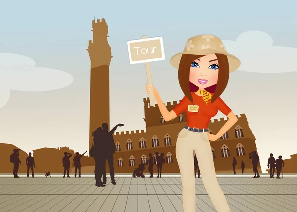 illustration of Tourist guide in Siena
