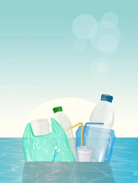 Illustration Von Plastik Meer — Stockfoto