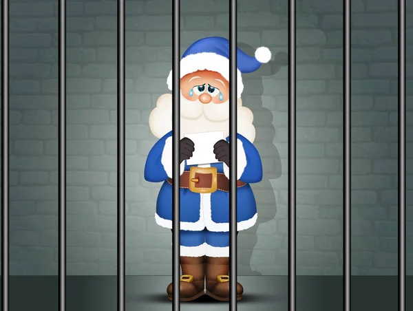 Illustratie Van Santa Claus Gearresteerd — Stockfoto