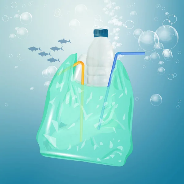 ストッププラスチック汚染のイラスト — ストック写真