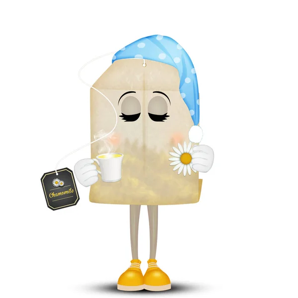 Camomile Illustration Funny Face — Stock Photo, Image